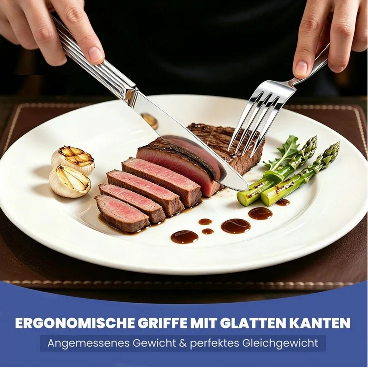 HOMELUX Besteck-Set 72-tlg. Besteck Set Für 12 Personen,Edelstahl, glänzend Silber, 12 Personen, Spiegelpoliert,spülmaschinengeeignet,hochwertiger Besteckkasten – Bild 2