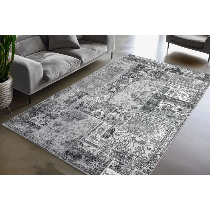 Kayoom Teppich Visionary 130, rechteckig, Höhe: 8 mm, Kurzflor, Vintage, Patchwork Muster, Modernes Muster – Bild 2