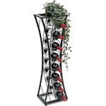 DanDiBo Weinregal Metall Schwarz Stehend Mika 80 cm 96536 Flaschenregal Flaschenständer Flaschenhalter Schmal Modern