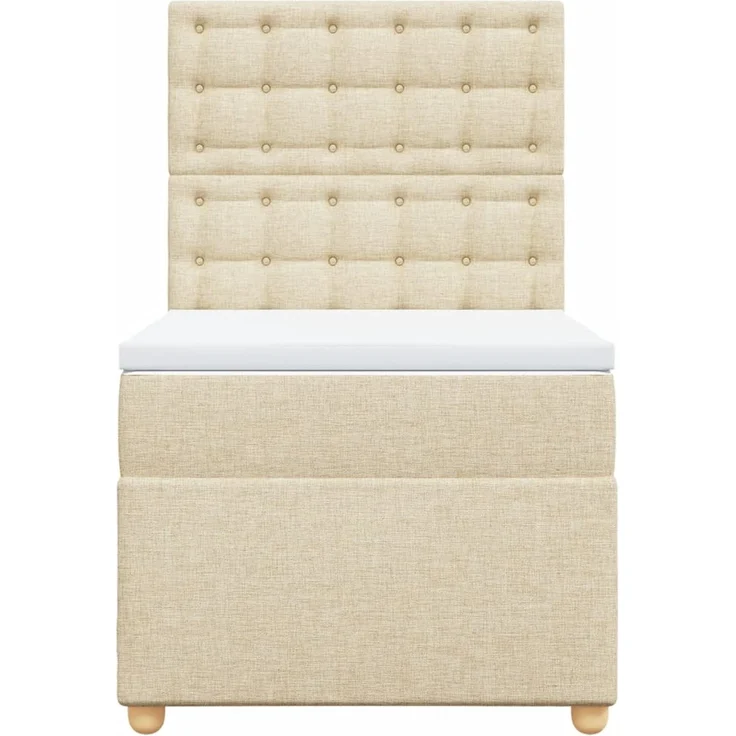 vidaXL Boxspringbett mit Matratze Creme 80x200 cm Stoff 3293426 – Bild 6