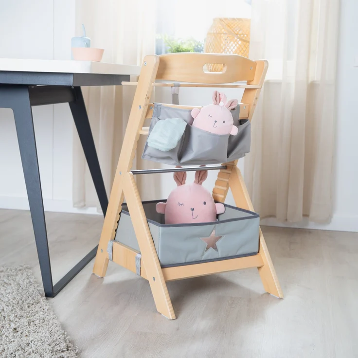 roba Babyhochstuhl Liv Up inkl. Hochstuhl Organizer - Kinderhochstuhl aus FSC zertifizierte, Holz - ab 6 Monaten - bis 70 kg belastbar - Natur – Bild 4