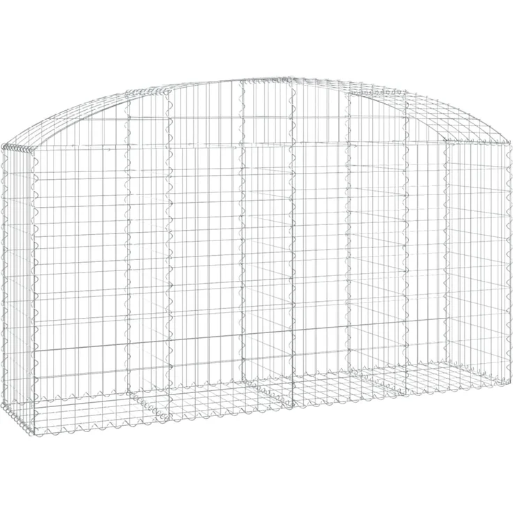 vidaXL Gabione mit Hochbogen 200x50x100/120 cm Verzinktes Eisen 153475 – Bild 2