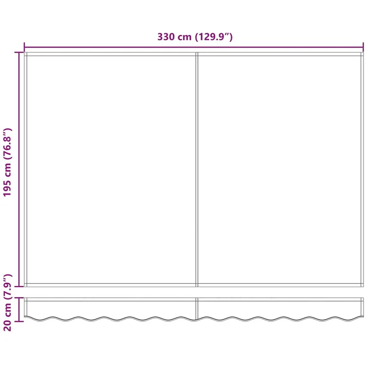 vidaXL Manuell einziehbare Markise Orange, Schwarz und Gelb 3,5 x 2 m 3420405 – Bild 11