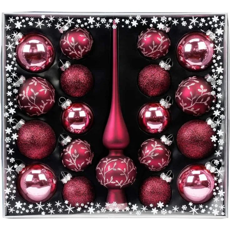 MAGIC by Inge Weihnachtsbaumkugel Kugelsortiment mit Spitze 19 Stk Berry Kiss