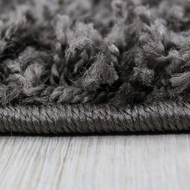 VIMODA Prime Shaggy Hochflor Langflor Teppich Einfarbig Modern Anthrazit Dunkelgrau, Maße:70x250 cm – Bild 5
