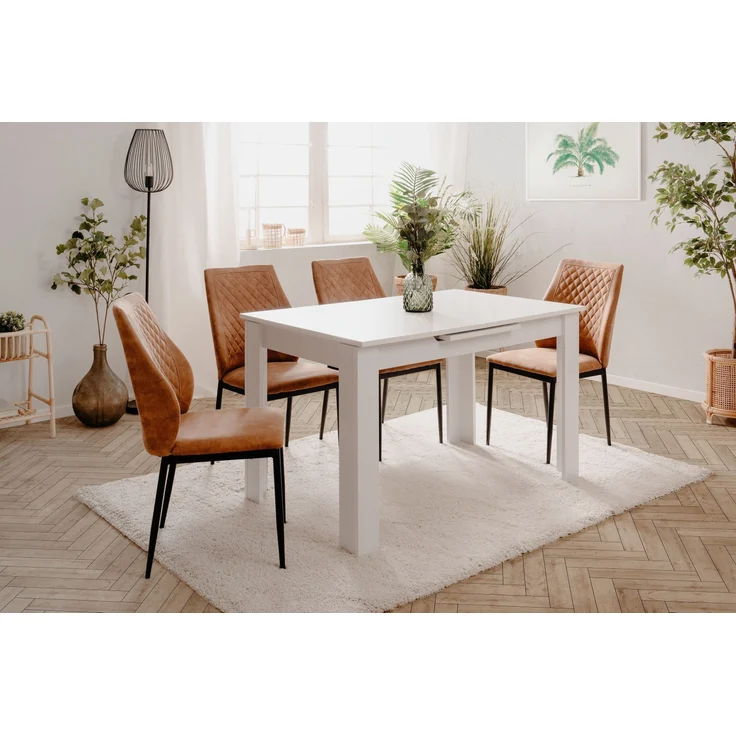Kulissentisch >Birmingham< ausziehbar bis 165cm, in Weiß - 125/165x75x80cm (BxHxT) – Bild 3