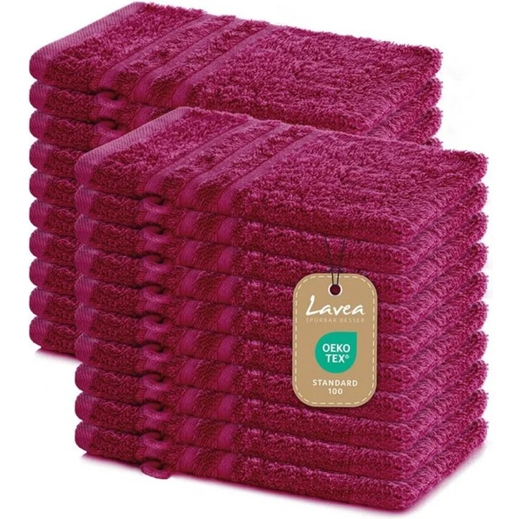 Lavea Waschhandschuh 20er Set Waschhandschuhe, 15 x 21 cm, Elena-Frottierserie, Waschlappen, (20-St), 500 g/m² Frottier, weich & saugstark, pflegeleicht – Bild 4
