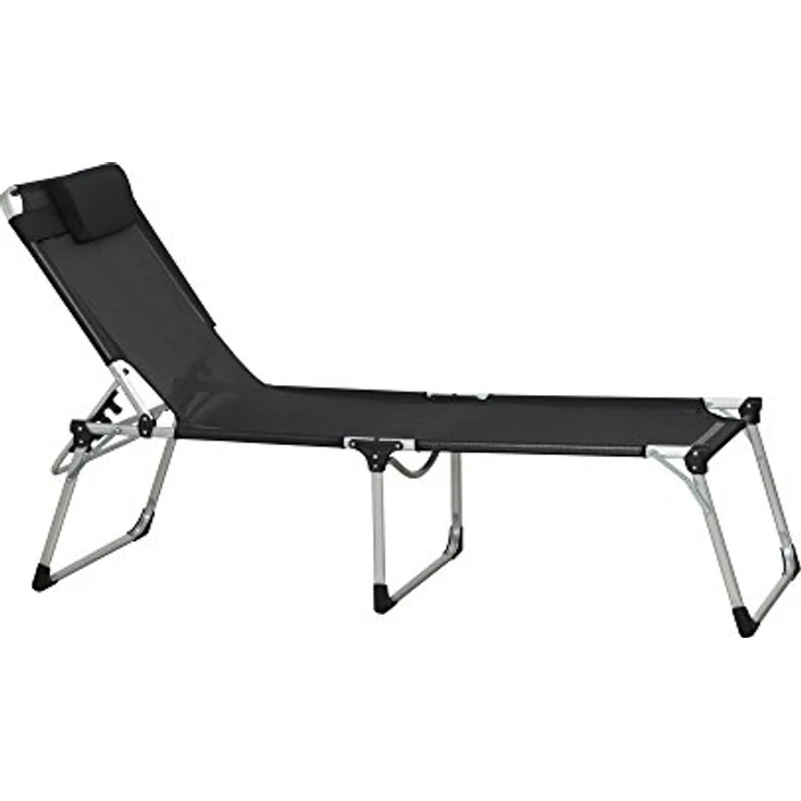 Siena Garden Sole Sonnenliege Aluminium silber mit Textilbezug schwarz 357891 Klappliege – Bild 2