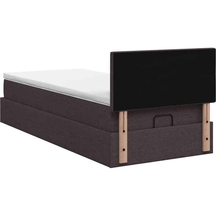 vidaXL Ottoman Bett mit Matratze Dunkelbraun 90 x 190 cm Stoff 3456291 – Bild 9