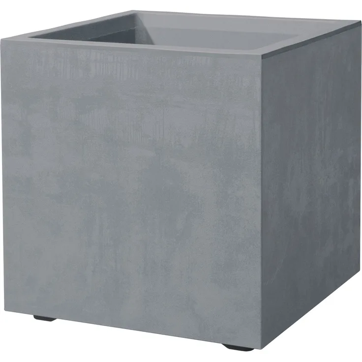 Deroma Pflanztopf Quadro Millennium Kunststoff 39 cm aschgrau mit Ablauflöchern