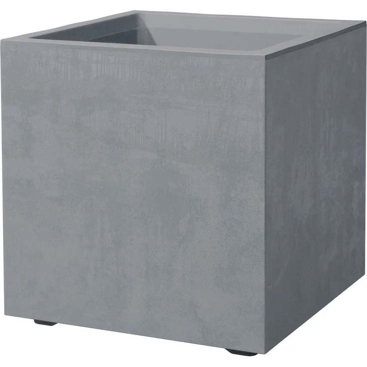 Deroma Pflanztopf Quadro Millennium Kunststoff 39 cm aschgrau mit Ablauflöchern – Bild 1