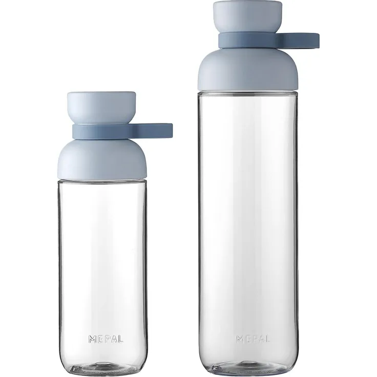 Mepal Trinkflaschen Vita - Wasserflaschen Duo Pack - Flaschen für Uni, Arbeit, Fitness, Outdoor, Job - Stoßfest, Auslaufsicher - BPA-frei & Spülmaschinenfest - 500 & 900 ml - Nordic Blue