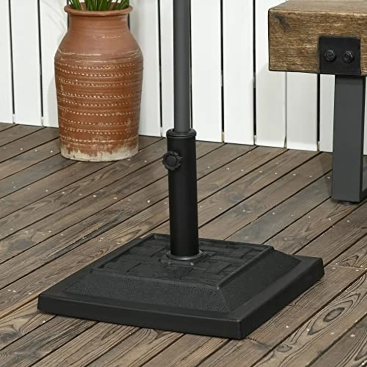 Outsunny Schirmhalter 12 kg Sonnenschirmständer für Ø32/38/48 mm Stangen, für Stöcke bis Ø 48 mm, Schirmständer, 1 tlg, Schirmfuß – Bild 2