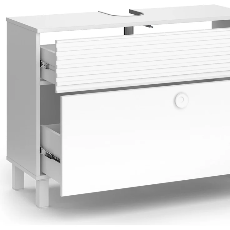 Waschbeckenunterschrank Sola Weiß 100.2 x 72.4 cm mit 2 Schubladen Vicco – Bild 6