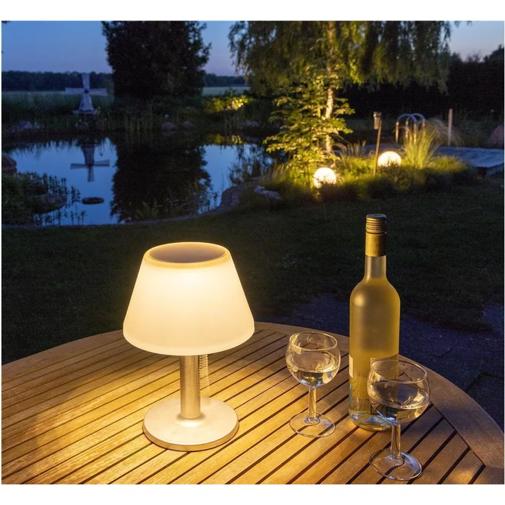 Solar LED Akku-TischleuchteØxH 28x20cm, 100/50lm, 20lm, IP44 – Bild 3