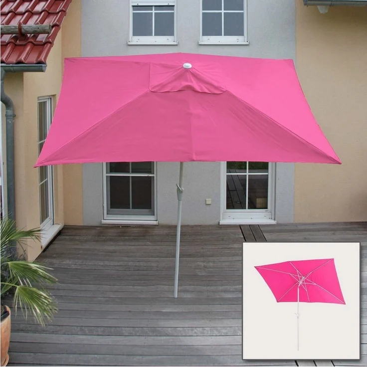 MCW Sonnenschirm Castellammare, Kippbar, Lüftungsschlitz, rechteckig, UV-Schutz 50+ – Bild 2