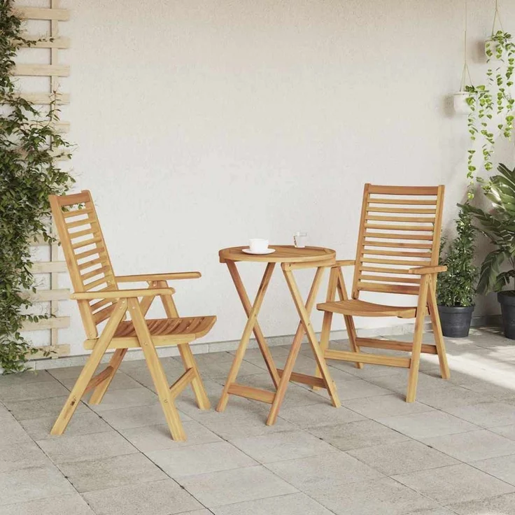 vidaXL Gartenstühle 2 pcs Braun 52 x 64,5 x 108 cm Massivholz Akazie 42006411 – Bild 2