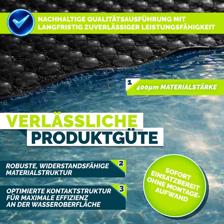 tillvex® Premium Pool Solarabdeckplane 400 µm Rechteckig 549x274 cm | Solarfolie Wärmeplane zuschneidbar | Solarplane Solarabdeckung | Poolheizung Poolsolarplane für Wassererwärmung – Bild 9