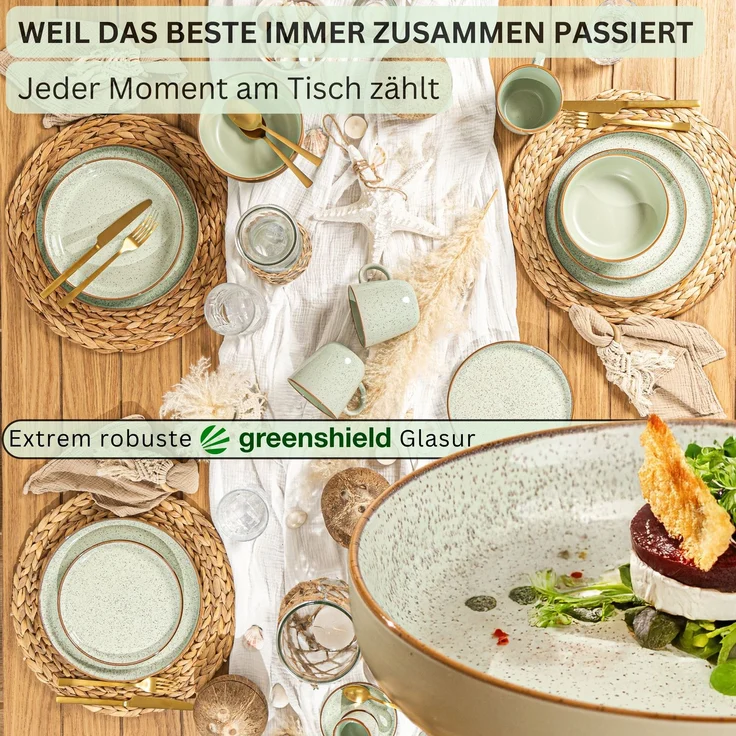 SÄNGER Pastaschalen Set Rio Minze - 6 teilig aus Steingut – Bild 3