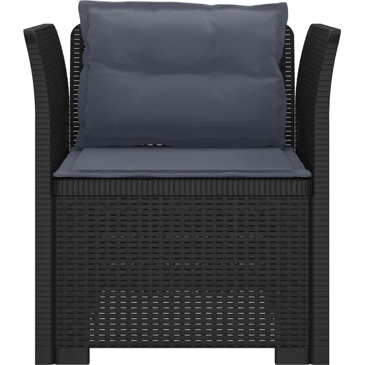 vidaXL 1-Sitzer Sessel mit Kissen Rattan-Look PP Anthrazit 8011871 – Bild 4