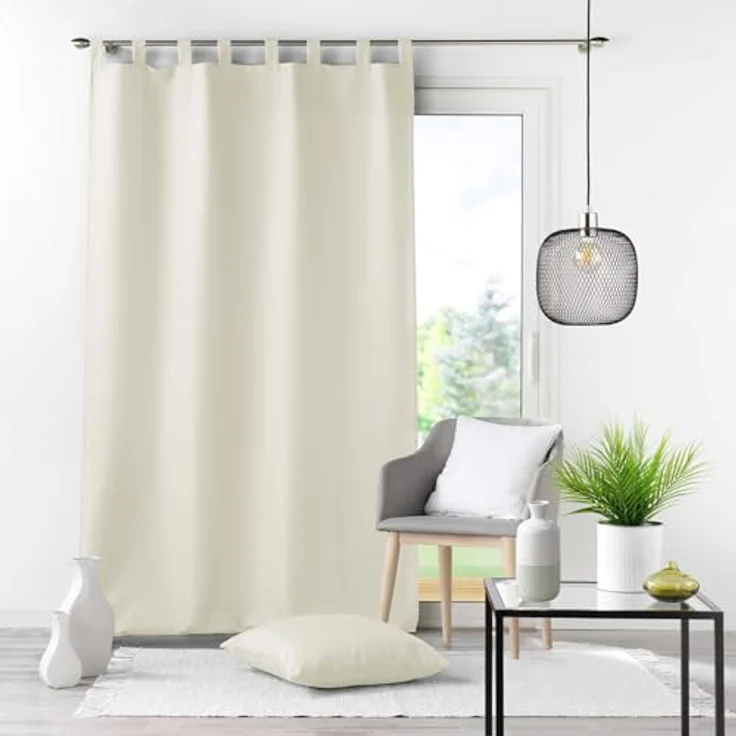 U10 Gardine mit Schlaufen ESSENTIEL - Büro & Esszimmer & Wohnzimmer & Küche & Schlafzimmer Schlaufen- & Ösenvorhänge in Natur – Bild 2