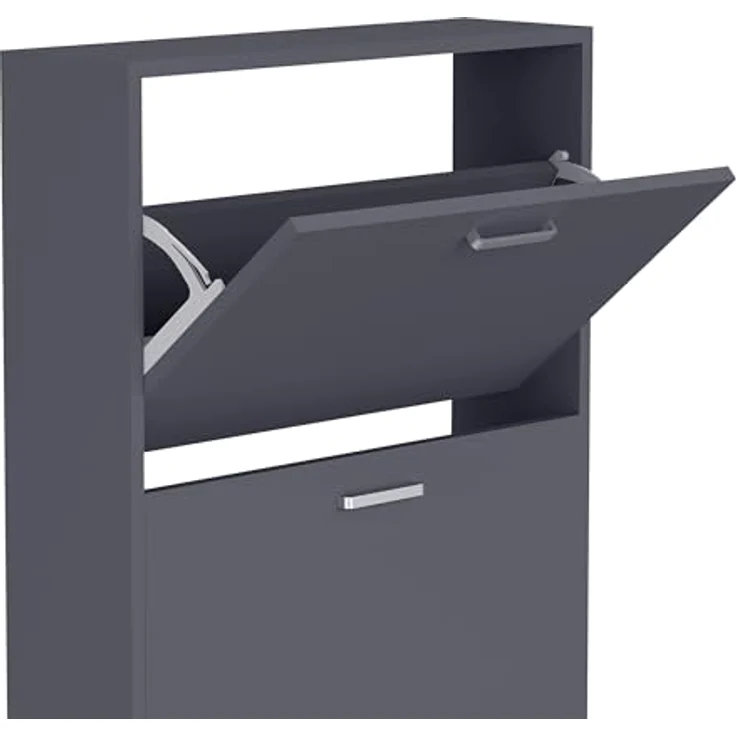 Mid.you Schuhschrank Sulos, stehend, Anthrazit, Kunststoff, 59x108x17 cm, Schuhaufbewahrung – Bild 7