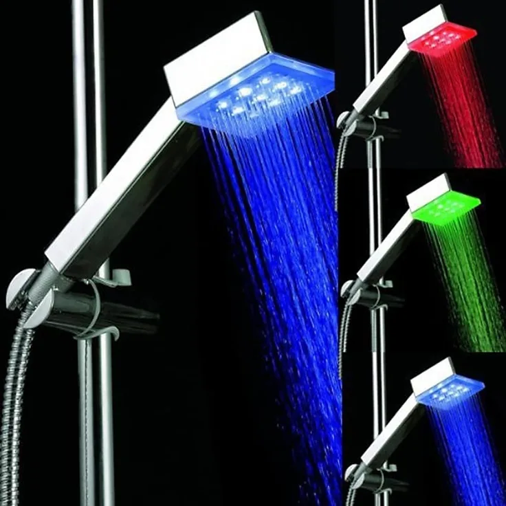Duschbrause Brausekopf Duschkopf Dusche beleuchtet mit LED-Technik Farbwechsel