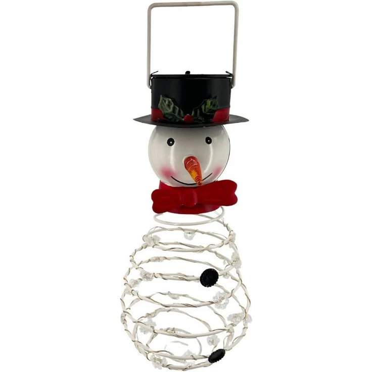 abc HOME LED-Hängeleuchte Schneemann, LEDs, Solarpanel, Lichtsensor, 20 cm H, LED fest integriert – Bild 1