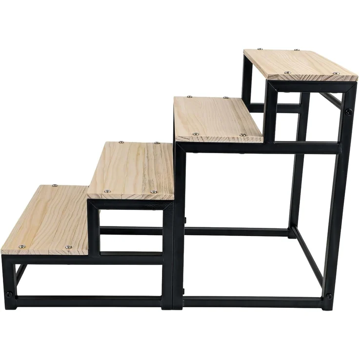 4 Stufen Hundetreppe Rampe Haustiertreppe mit Anti-Rutsch Auflagen 43cm hoch – Bild 3