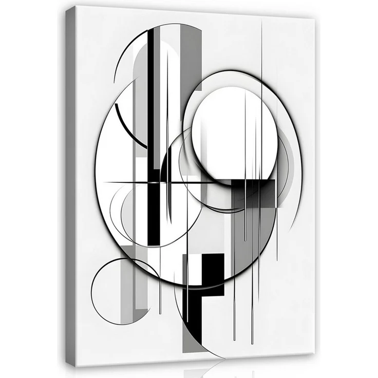 Wallarena Leinwandbild Art Deco Abstrakt - Grau - Modern - Hochformat - Wohnzimmer, Art Deco, 30 x 40 x 2 cm – Bild 1