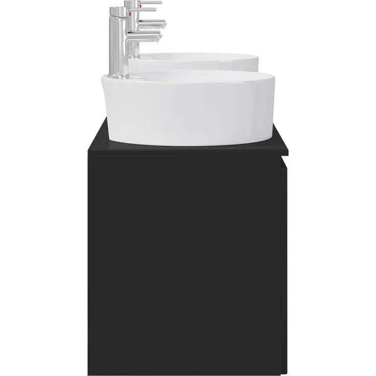 vidaXL Wandmontiertes Badezimmerschrank-Set 3 stk. Schwarz 3405678 – Bild 7