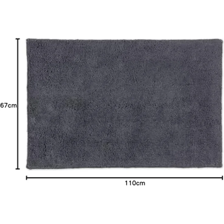 Schöner Wohnen Kollektion Badteppich 'Bahamas', anthrazit, 67 x 110 cm, aus 100% Baumwolle, waschbar bei 40°C, wendemuster, pflegeleicht, trocknergeeignet, geeignet für Fußbodenheizung – Bild 2