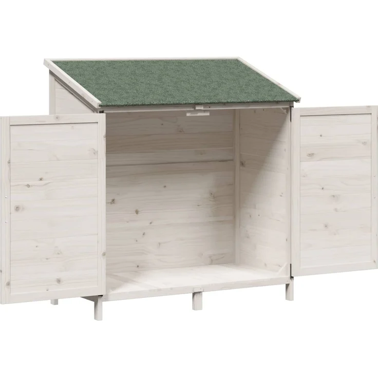 vidaXL Gartenschuppen Weiß 106,5 x 56 x 113,5 cm Massivholz aus Fichte 42033441 – Bild 4