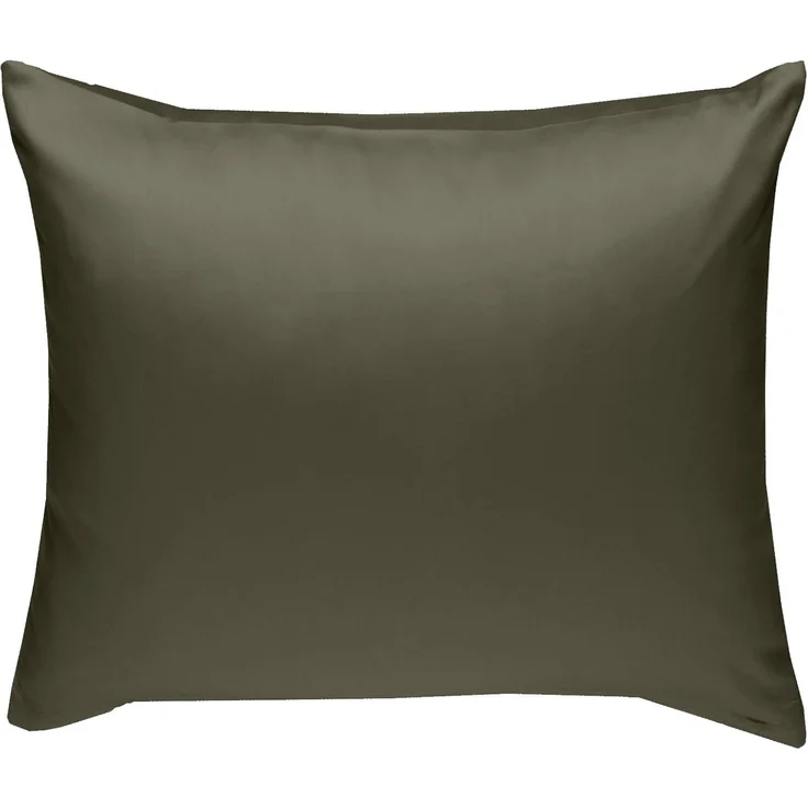 Mako-Satin / Baumwollsatin Bettwäsche uni / einfarbig dark olive Kissenbezug 80x80 cm – Bild 3