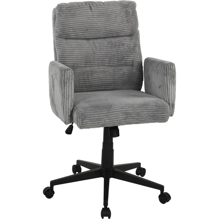 Bürostuhl >Charly< Taschenfederkern, in grau, Kordstoff - 64x96x64cm (BxHxT)