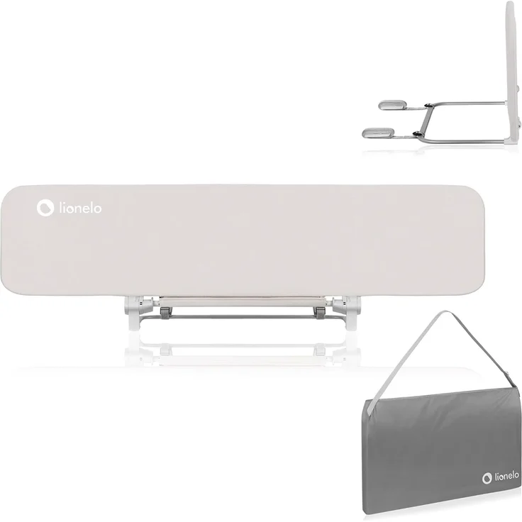 Lionelo Lora XL Tragbares Bettschutzgitter für Kinder, Neigungsverstellung bis 180°, klappbares Schutzgitter für Bett, 45 cm – 150 cm, StandSafe-Sicherung, Schutz gegen Herausfallen – Bild 1
