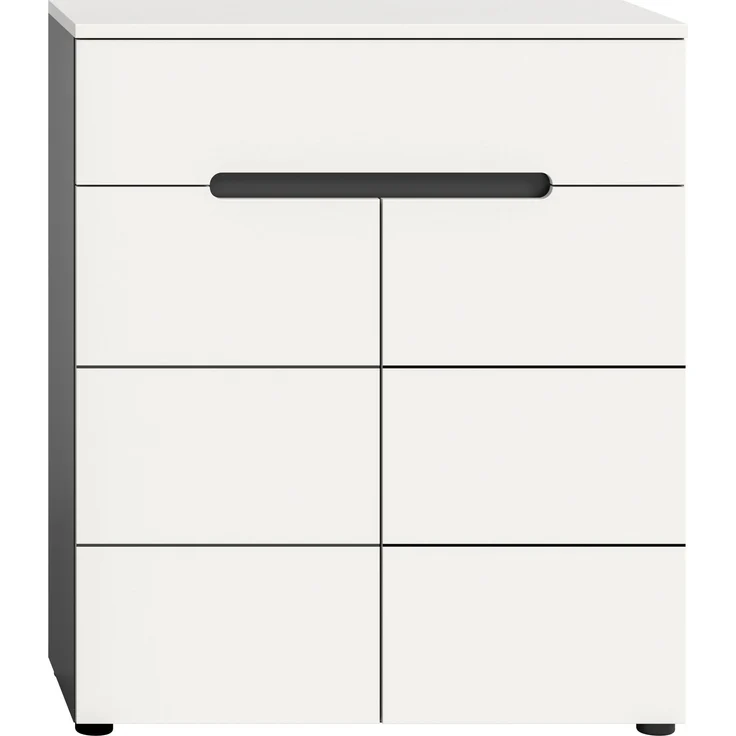 Schuhkommode (B/H/T: 80x94x37 cm) in weiß Nachbildung – Bild 2