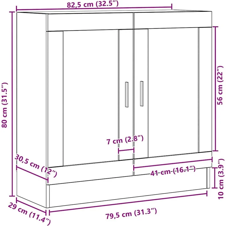 vidaXL Bücherregal 3 Ebenen 82,5 x 30,5 x 80 cm Holzwerkstoff 862515 – Bild 11