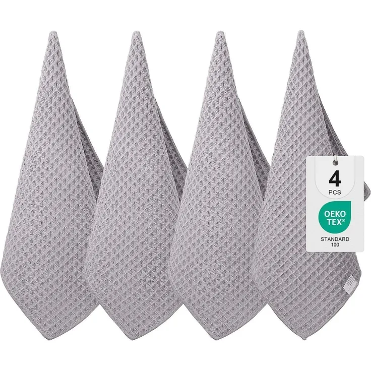 Moosfor Microfasertücher 4er-Set Saugfähige Fusselfrei Küchentücher 40 x 70 cm