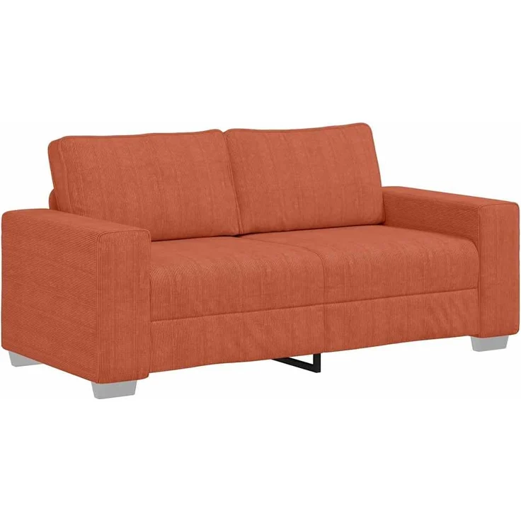 vidaXL Zweisitzer-Sofa Rot Orange 180x77x82 cm Cordstoff 4105206 – Bild 1
