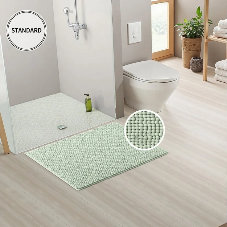 OTTO home Badematte Vanessa Chenille, Standard & Premium, 15mm oder 20mm, auch als 2er Set, rutschhemmend beschichtet, schnell trocknend, strapazierfähig, fußbodenheizungsgeeignet, Polyester, rechteckig, Uni Farben, besonders weich, flauschig, Badvorleger – Bild 3