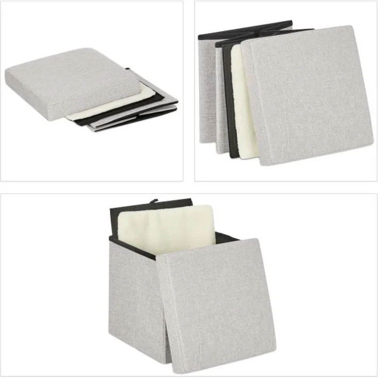 Relaxdays Katzenhöhle faltbar beige, 38,5 x 37 x 37 cm – Bild 6
