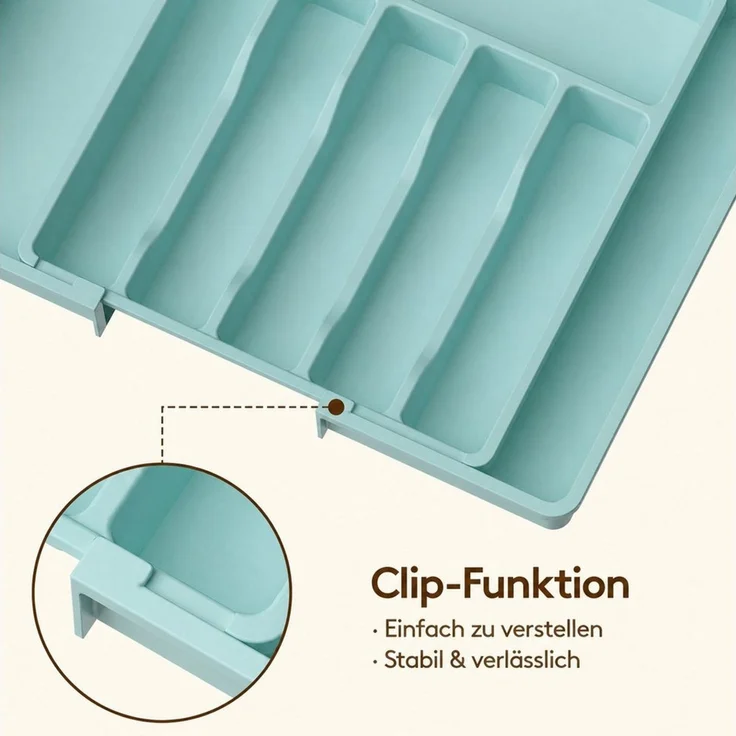 Lifewit Besteckeinsatz Besteckkasten für Schubladen, Verstellbarer Besteckhalter (1 St) – Bild 4