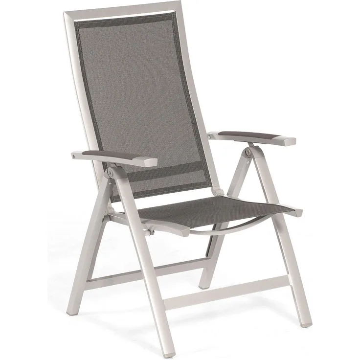 Sonnenpartner Klappsessel Star Aluminium mit Textilen silber Klapp-Sessel Klappstuhl