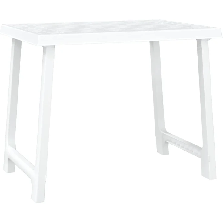 Gartentische,Campingtisch Weiß 79x56x64 cm PP Holzoptik – Bild 2