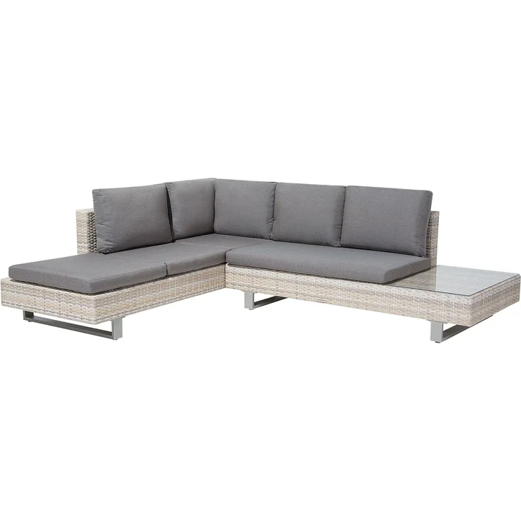 Beliani 'LANCIANO' Ecksofa Lounge Set, Polyrattan grau – Bild 4