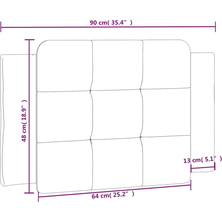 vidaXL Kopfteil-Kissen Braun 90 cm Kunstleder 374838 – Bild 9