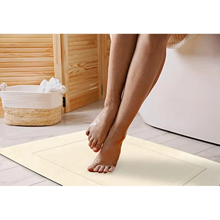 Utopia Towels UT1044 Badematten aus Baumwolle, gebändert, elfenbeinfarben, ohne Badezimmerteppich, 53,3x86,4 cm, 100% ringgesponnene Baumwolle, sehr saugfähig und maschinenwaschbar, – Bild 3
