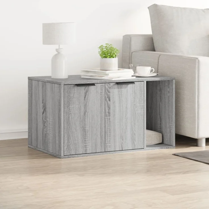 vidaXL Katzenklo Grau Sonoma 80x50x45 cm Holzwerkstoff 857738 – Bild 3