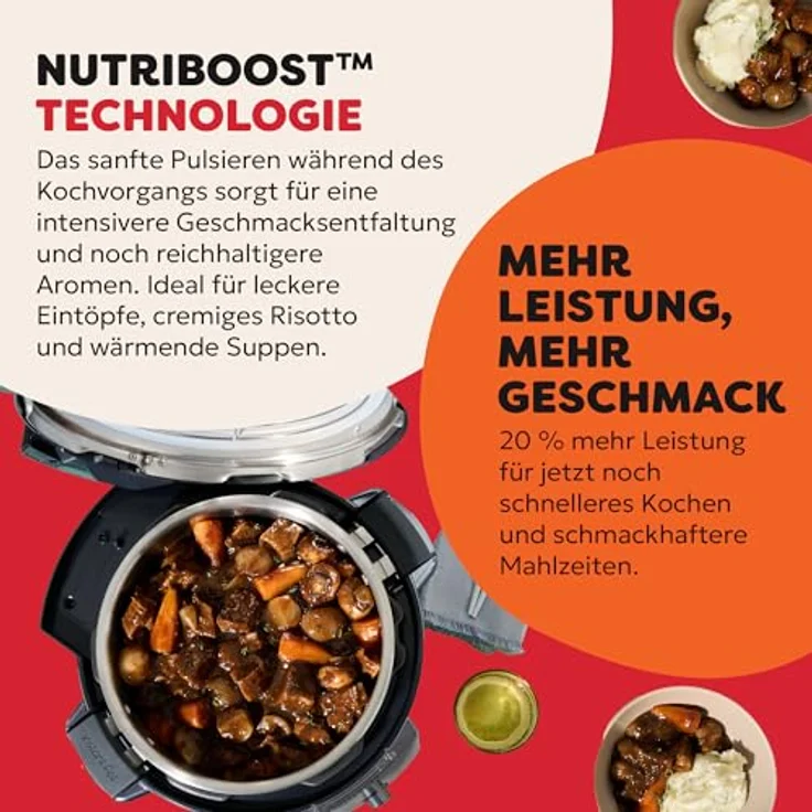 Instant Pot Pro 10-in-1-Multikocher 5,7 l – Schwarz, Schnellkochtopf, Schongarer, Reiskocher, Dampfgarer, NutriBoost™ – Bild 5